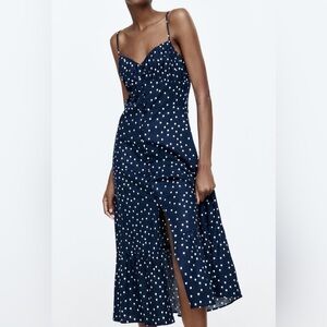 Navy Blue Zara MIDI Dress